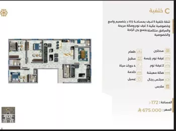 شقة للبيع في شارع ابو سفيان مدلوك, حي النعيم, مدينة جدة, منطقة مكة المكرمة