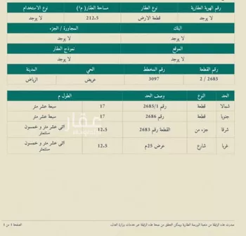 أرض للبيع في حي عريض, مدينة الرياض, منطقة الرياض صورة 3