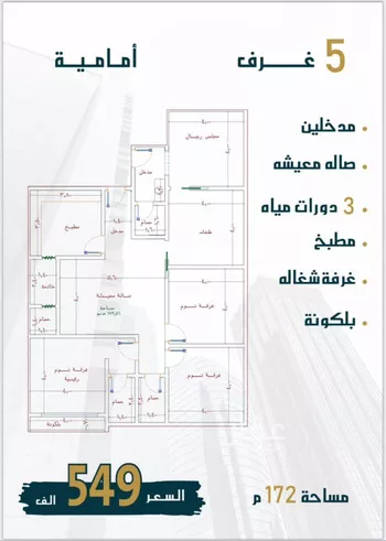 شقة للبيع في شارع الامير عبدالمجيد, حي الصواري, مدينة جدة, منطقة مكة المكرمة صورة 3