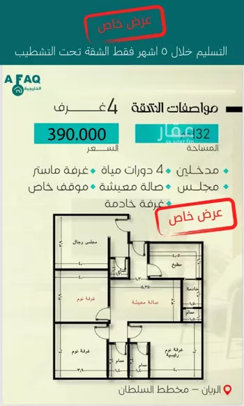 شقة للبيع في شارع يحيي بن ياقوت, حي الريان, مدينة جدة, منطقة مكة المكرمة صورة 2