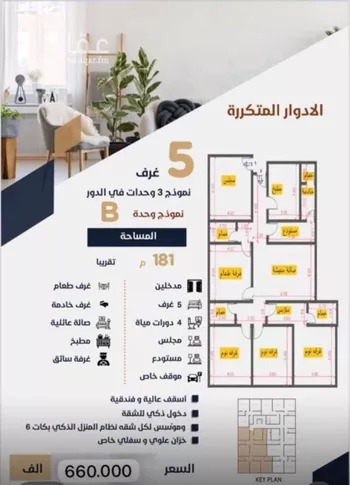 شقة للبيع في شارع يعلى بن مسلم ، حي الريان ، جدة ، جدة صورة 5