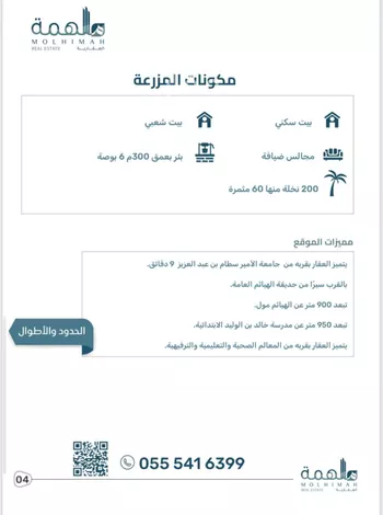 مزرعة للبيع في شارع النهضة 42, حي الرفيعة, مدينة الهياثم, منطقة الرياض صورة 3