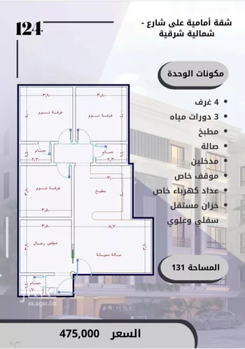 شقة للبيع في شارع الامير عبدالمجيد, حي الصواري, مدينة جدة, منطقة مكة المكرمة صورة 2