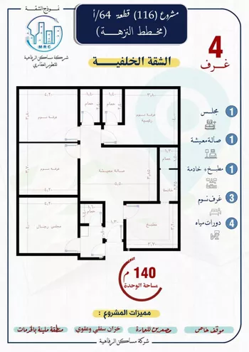 شقة للبيع في شارع نبهان الثمار, حي النزهة, مدينة جدة, منطقة مكة المكرمة صورة 2
