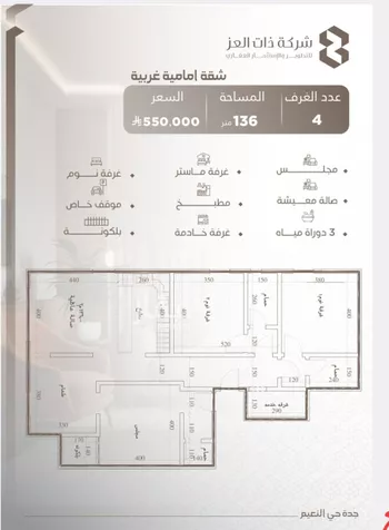 شقة للبيع في شارع ابو سفيان مدلوك, حي النعيم, مدينة جدة, منطقة مكة المكرمة