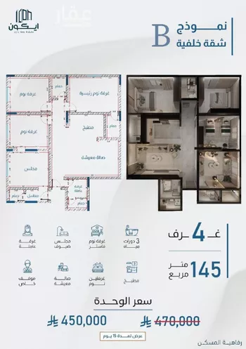 شقة للبيع في شارع ابو الفتح البنى, حي النزهة, مدينة جدة, منطقة مكة المكرمة