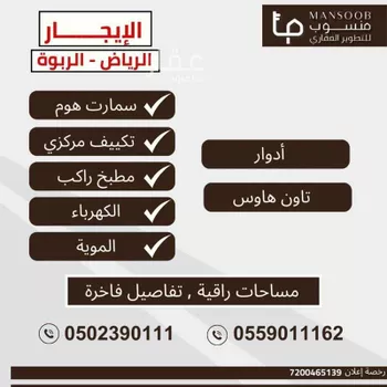 دور للإيجار في شارع أبي محمد الفخر, حي الربوة, مدينة الرياض, منطقة الرياض صورة 3