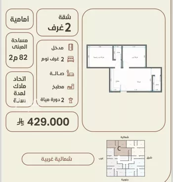 شقة للبيع في حي الروضة, مدينة جدة, منطقة مكة المكرمة