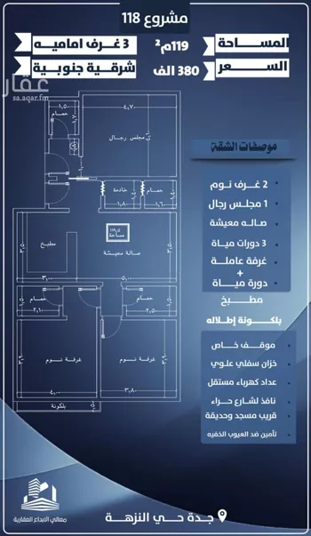 شقة للبيع في حي النزهة, مدينة جدة, منطقة مكة المكرمة