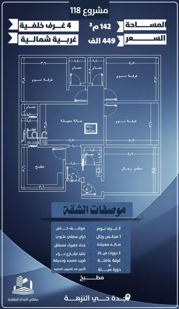 شقة للبيع في شارع احمد الرقيمي, حي النزهة, مدينة جدة, منطقة مكة المكرمة