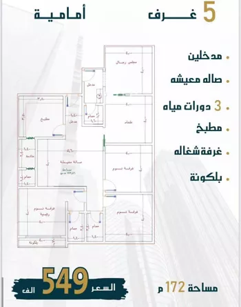 شقة للبيع في شارع الامير عبدالمجيد, حي الصواري, مدينة جدة, منطقة مكة المكرمة صورة 3