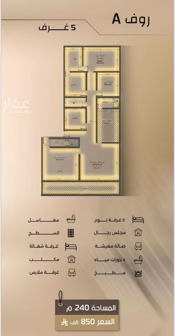 شقة للبيع في شارع زيد بن قيس, حي الفيصلية, مدينة جدة, منطقة مكة المكرمة