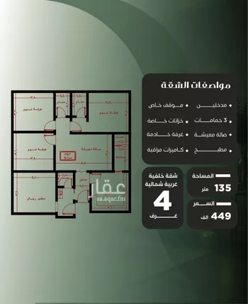 شقة للبيع في شارع نفوز قنفيذه, حي النزهة, مدينة جدة, منطقة مكة المكرمة صورة 3