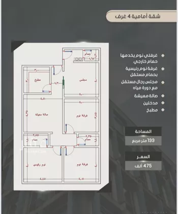 شقة للبيع في شارع أحمد بن خلف, حي الصواري, مدينة جدة, منطقة مكة المكرمة صورة 2