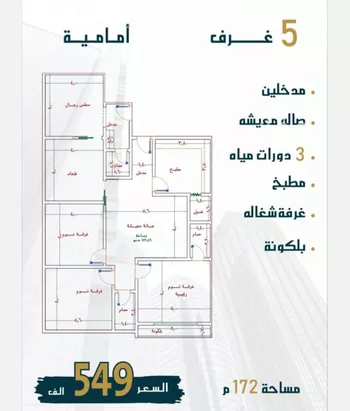 شقة للبيع في شارع الامير عبدالمجيد, حي الصواري, مدينة جدة, منطقة مكة المكرمة
