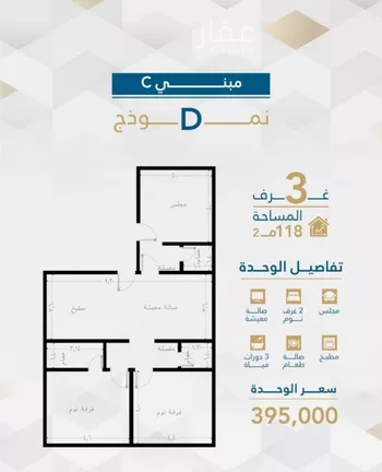 شقة للبيع في شارع البثنة, حي الفيحاء, مدينة جدة, منطقة مكة المكرمة صورة 2