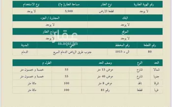 أرض للبيع في شارع المغيره ابن نوفل, حي العروبة, مدينة الدمام, المنطقة الشرقية