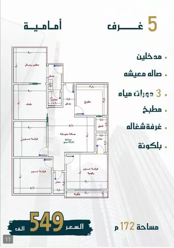 شقة للبيع في شارع الامير عبدالمجيد, حي الصواري, مدينة جدة, منطقة مكة المكرمة صورة 3