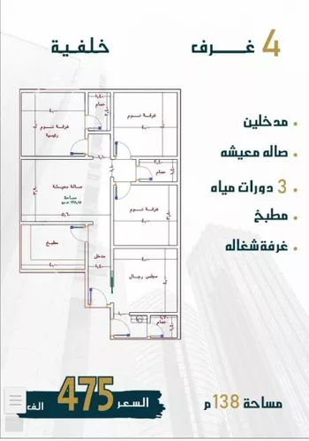 شقة للبيع في شارع الامير عبدالمجيد, حي الصواري, مدينة جدة, منطقة مكة المكرمة صورة 4