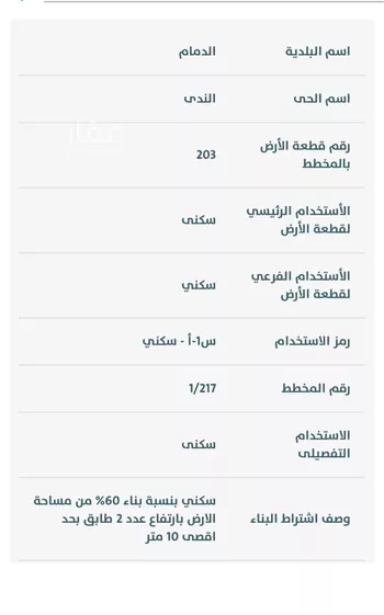 أرض للبيع في شارع الشيخ محمد بن عثيمين, حي الندى, مدينة الدمام, المنطقة الشرقية صورة 2