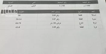 أرض للبيع في شارع ابو هريرة, حي الزهور, مدينة الدمام, المنطقة الشرقية صورة 3