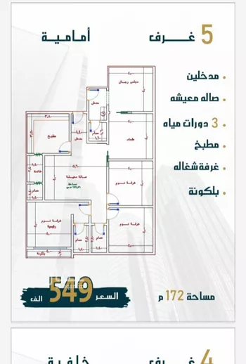 شقة للبيع في شارع الامير عبدالمجيد, حي الصواري, مدينة جدة, منطقة مكة المكرمة صورة 3