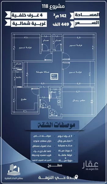 شقة للبيع في شارع يحيي بن نعيم, حي النزهة, مدينة جدة, منطقة مكة المكرمة