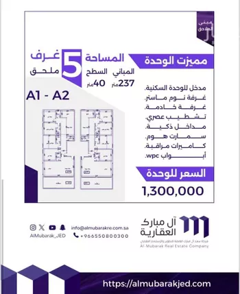 شقة للبيع في شارع سعيد بن حيده, حي الزهراء, مدينة جدة, منطقة مكة المكرمة صورة 4