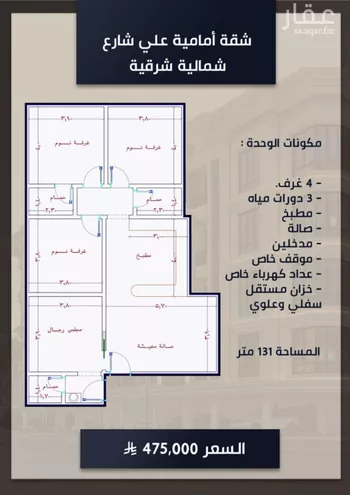 شقة للبيع في شارع الامير عبدالمجيد, حي الصواري, مدينة جدة, منطقة مكة المكرمة صورة 2