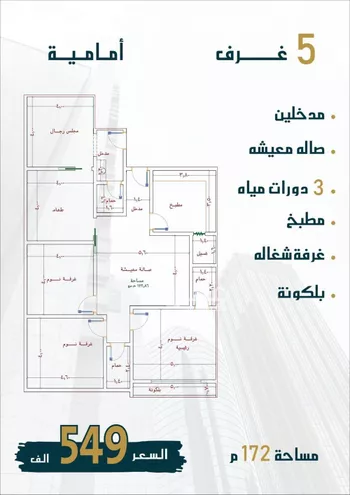 شقة للبيع في شارع الامير عبدالمجيد, حي الصواري, مدينة جدة, منطقة مكة المكرمة صورة 2