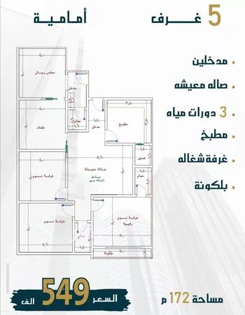 شقة للبيع في شارع الامير عبدالمجيد, حي الصواري, مدينة جدة, منطقة مكة المكرمة صورة 3