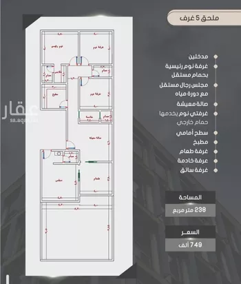 شقة للبيع في شارع إبراهيم بن فتوح العقيلي, حي الصواري, مدينة جدة, منطقة مكة المكرمة صورة 3