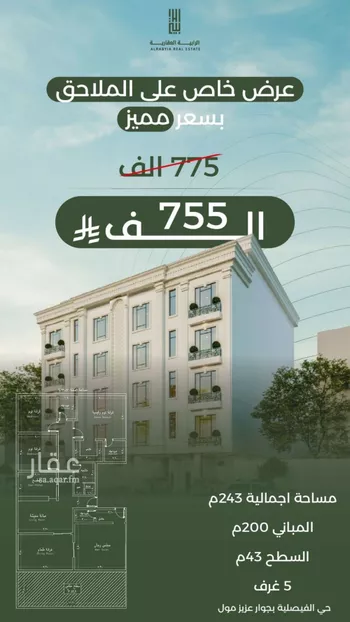 شقة للبيع في شارع يوسف الريحاني, حي الفيصلية, مدينة جدة, منطقة مكة المكرمة