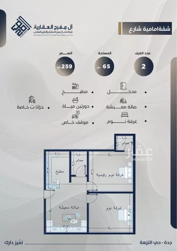 شقة للبيع في شارع ثريبان بارق, حي النزهة, مدينة جدة, منطقة مكة المكرمة