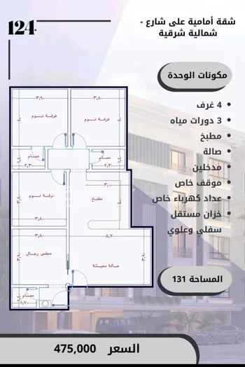 شقة للبيع في شارع الامير عبدالمجيد, حي الصواري, مدينة جدة, منطقة مكة المكرمة صورة 2