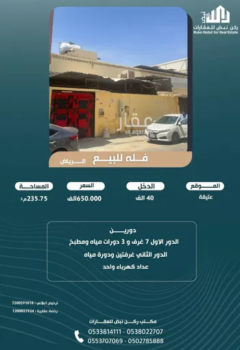 عمارة للبيع في شارع الامير عبدالله بن عبدالرحمن بن فيصل, حي عتيقة, مدينة الرياض, منطقة الرياض