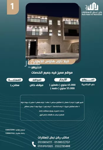 فيلا للإيجار في شارع العمرة, حي الجنادرية, مدينة الرياض, منطقة الرياض