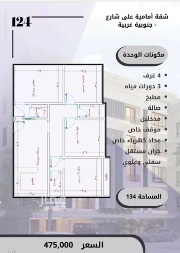 شقة للبيع في شارع الامير عبدالمجيد, حي الصواري, مدينة جدة, منطقة مكة المكرمة صورة 2