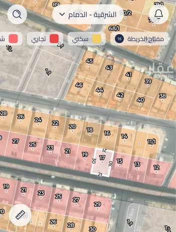 أرض للبيع في شارع الاردن, حي الفيحاء, مدينة الدمام, المنطقة الشرقية صورة 2