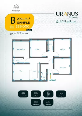 شقة للبيع في شارع ابن رواحة, حي الريان, مدينة جدة, منطقة مكة المكرمة صورة 2