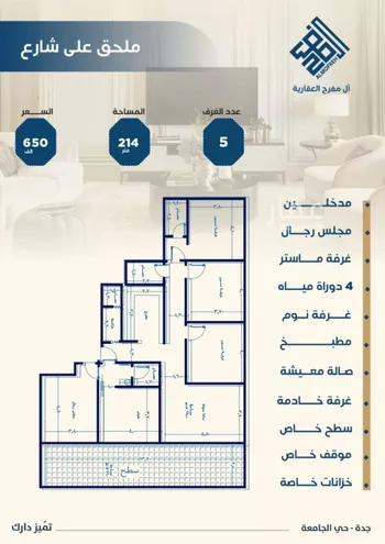 شقة للبيع في شارع ابن الشرف, حي الجامعة, مدينة جدة, منطقة مكة المكرمة