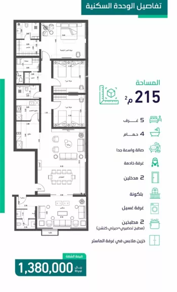 شقة للبيع في شارع ازدهار المعرفة, حي النهضة, مدينة جدة, منطقة مكة المكرمة صورة 3