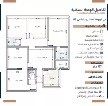 شقة للبيع في شارع الحسين بن رواحة, حي الربوة, مدينة جدة, منطقة مكة المكرمة صورة 4