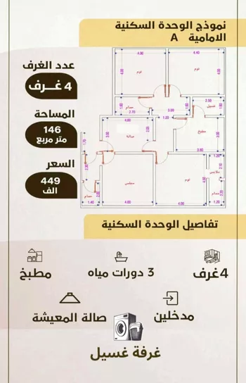 شقة للبيع في حي الواحة, مدينة جدة, منطقة مكة المكرمة صورة 4
