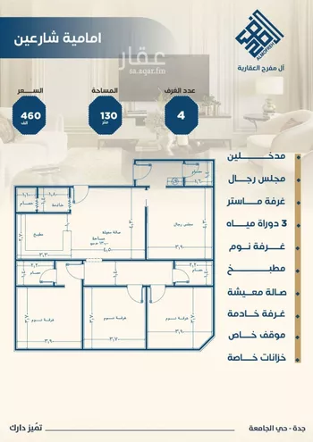 شقة للبيع في شارع ابن الشرف, حي الجامعة, مدينة جدة, منطقة مكة المكرمة صورة 3