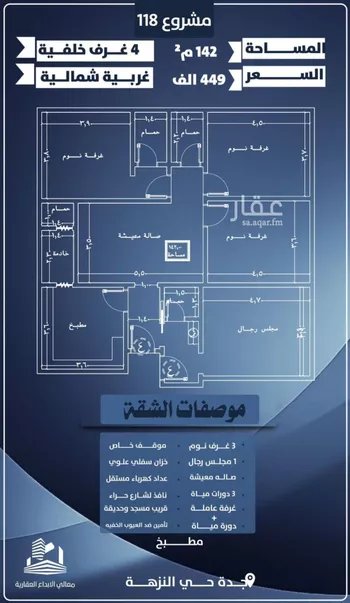 شقة للبيع في شارع احمد الرقيمي, حي النزهة, مدينة جدة, منطقة مكة المكرمة صورة 2
