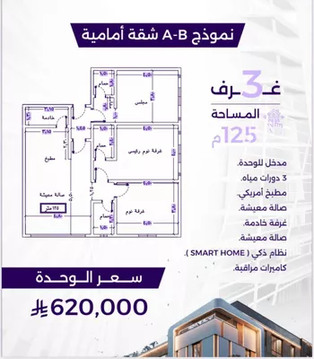 شقة للبيع في شارع ابو رهم الغفاري, حي الزهراء, مدينة جدة, منطقة مكة المكرمة