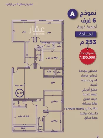 شقة للبيع في شارع عمرو بن واثله, حي الزهراء, مدينة جدة, منطقة مكة المكرمة صورة 3