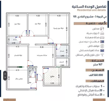شقة للبيع في شارع الحسين بن رواحة, حي الربوة, مدينة جدة, منطقة مكة المكرمة صورة 2