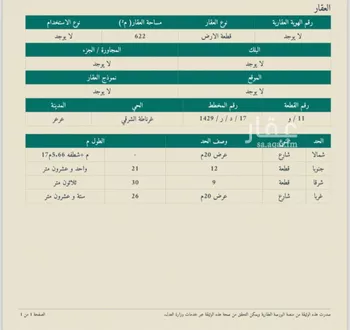 أرض للبيع في حي غرناطة الغربي, مدينة عرعر, منطقة الحدود الشماليه صورة 2
